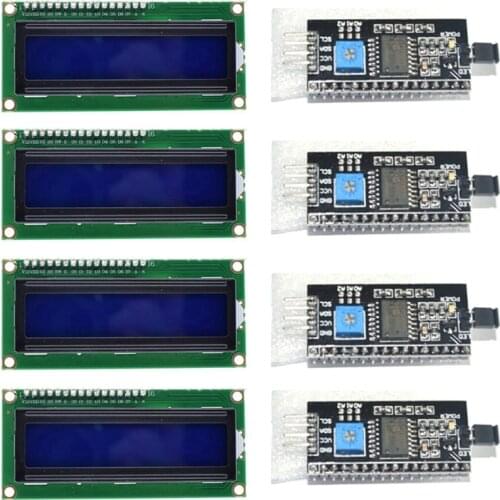 8 Pieces IIC/ I2C/ TWI LCD Serial Interface Adapter and LCD Module Display Blue Backlight Compatible with Ardui no R3