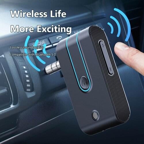 J28 Bluetooth-Compatible5.0 Receiver Transmitter Adapter 3.5mm Aux Jack USB Dongle for Car Music Audio PC Headphone Mobile Phone