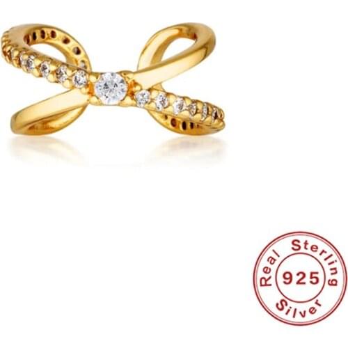 AIDE 925 Sterling Silver Bowknot Ear Cuff Clip on Earrings for Women Fashion Gold no Piercing Clip On Ear Jewelry pendientes