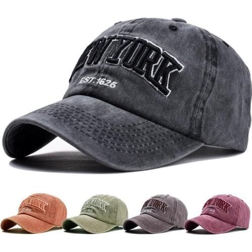 Washed Cotton Hat Baseball Cap for Women Men Vintage Dad Hat NEW YORK Embroidery Letter Outdoor Sports Caps