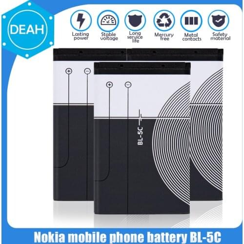 BL5C BL-5C BL 5C 3.7V Lithium Polymer Phone Battery For Nokia 1100 1110 1200 1208 1280 1600 2600 2700 3100 3110 5130 6230 n70