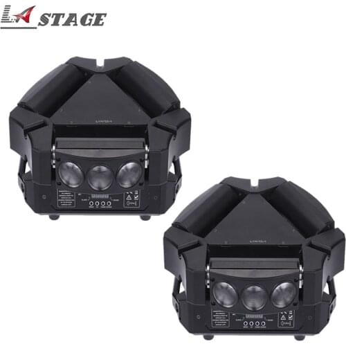 Fast Shipping 2pcs/lot RGB 9*3W Led Spider Moving Head DMX Stage Effect Light Led Wash Beam Lights BAR Dj Disco Lighting