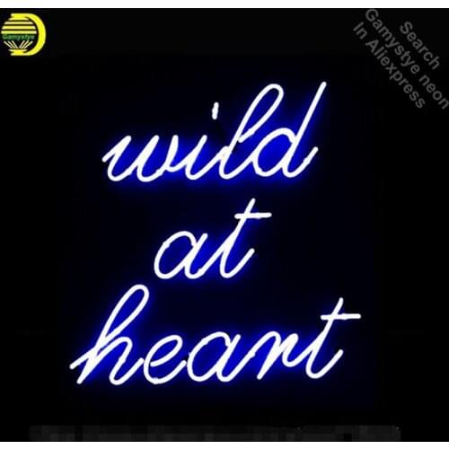 Wild at Heart Neon Sign Advertise Custom LOGO Neon Bulb Beer Glass Tube Handcrafted Neon Glass Tubes Recreation Room Lamps 17x14