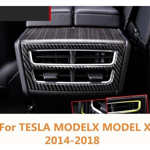 For TESLA MODELX MODEL X 2014-2018 the air outlet armrest box rear seats in the middle air conditioning outle Auto Accessories