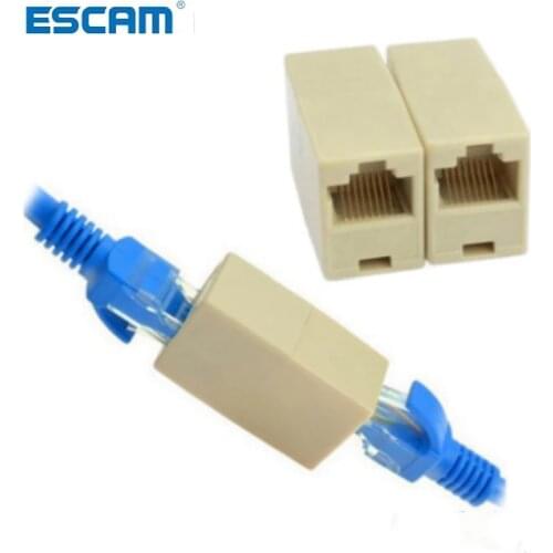 ESCAM 10pcs RJ45 Cat5 8P8C Socket Connector Coupler For Extension Broadband Ethernet Network LAN Cable Joiner Extender Plug
