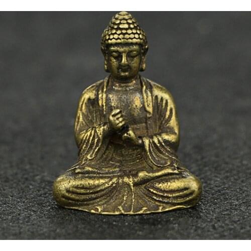 Exquisite Pure Copper Buddha Ornaments Trumpet Home Decoration Shakyamuni Brass Car Statues Bronze Buddha Figurines Gifts