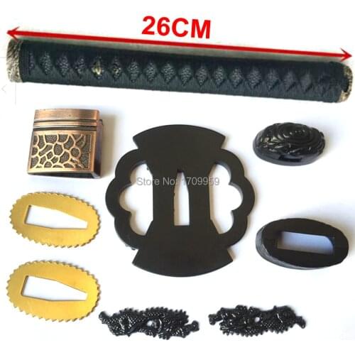 Nice Metal Crafts For Japanese Samurai Katana/Wakizashi/Tanto Sword DIY Accessory Set Handle+Tsuba+FUCHI+KASHIRA+MENUKI+HABAKI