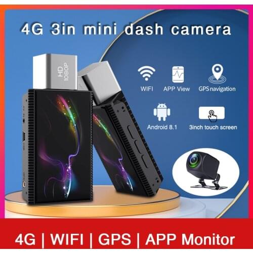Newest 4G 3in mini dash camera mobile remote monitor dual cams GPS navigation WIFI car video recorder 128G card