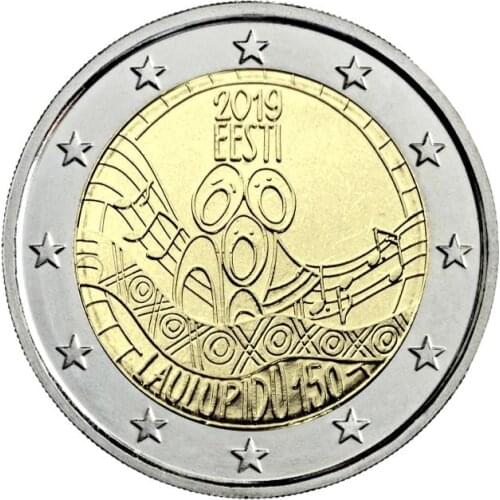 Estonia 2019 150th Anniversary Estonia 1st Song Festival 2 Europe Real Original Coins True Euro Commemorative Coin Unc