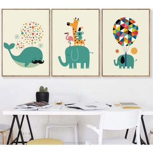 Cartoon Elephant Whale Koala Giraffe Balloon 5D Diamond Embroidery mosaic full drill diy diamond painting kids room decor
