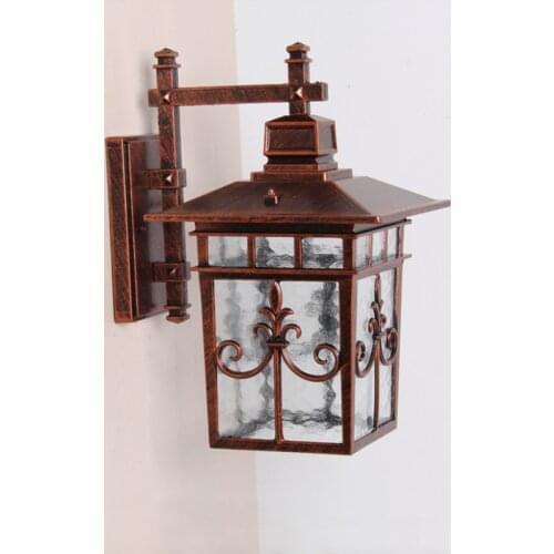 Pavilion Gate Column Wall Lamp Aluminum Water Pattern Glass Corridor Aisle Balcony Wall Lamp Garden Villa