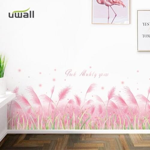 Nortic PVC Plant Wall Stickers Home Decor Living Room Self Adhesive Room Decor Sticker Girl Bedroom Skirting Wall Decoration