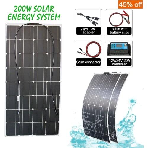 100w 200w 300w bendable flexible solar panel system waterproof kits for car RV boat