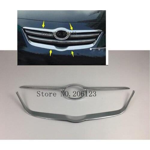 For Toyota Corolla Altis 2007 2008 2009 2010 ABS Chrome Front Grille Trim Racing Grills Around Frames Decoration Car Accessories