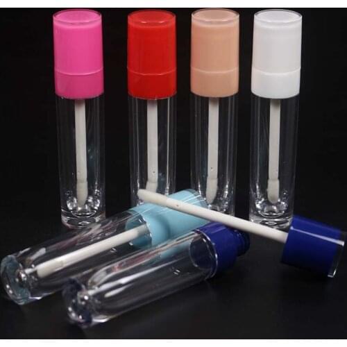 6ml New Hot Sale Transparent Chunky Lip Gloss Tube Macaron Pink Blue Cosmetic Lipgloss Packaging Container