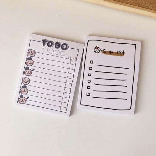 SIXONE 50 Sheets Ins Popular Korean Cartoon Kawaii Note Book Memorandum Plan Book Memo Pad Portable Notebook Diary Stationery