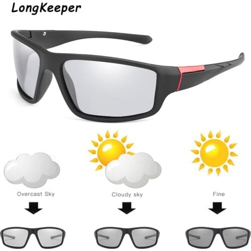 Longkeeper Brand Men Photochromic Sunglasses Polarized Women Driving Glasses Retro Square Sunglasses UV400 Goggles Oculos de sol