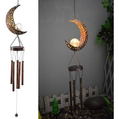 Solar Garden Light Lron Art Wind Chime Pendant LED Outdoor Garden Garden Solar Led Light Outdoor For Garden And Vegetable Patch