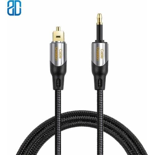 Toslink Male to Mini Toslink Male Digital SPDIF Audio Optical Fiber Cable 24K Gold Plated Compatible Chromecast Audio iMac Mac