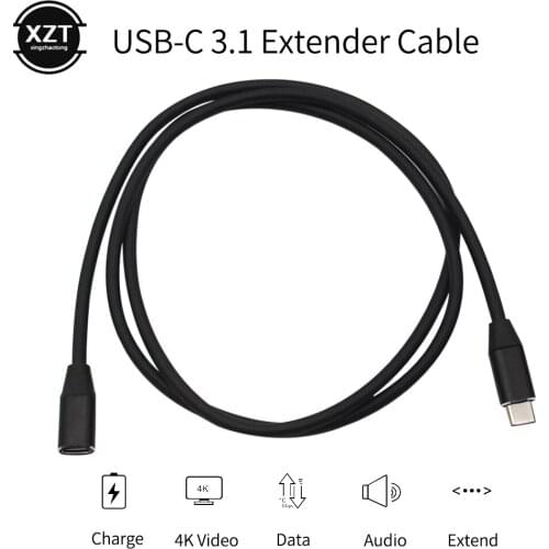 USB 3.1 Extension Cable USB Type C Extender Cord for Smart Phone MacBook Nintendo Switch Mmale to Female USB 3.1 Extension Cable