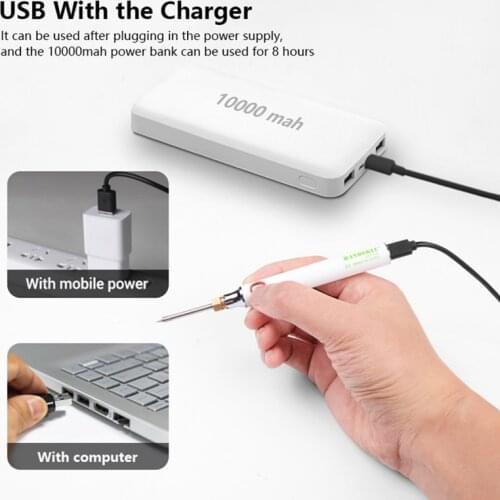 Charging USB Soldering Iron 5V 8W Adjustable Temperature Electric Soldering Iron wireless Kit with soldering stand