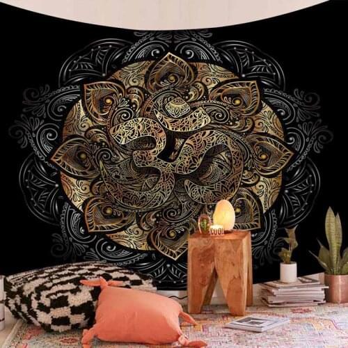 Yoga Mandala Tapestry Wall Hanging Colorful Art Hippie Wall Tapestries Room Decor Wall Carpets Mandalas Psychedelic Tapestry