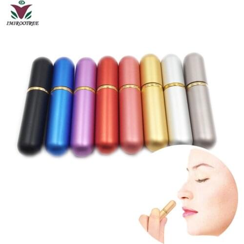 8 sets Essential Oil Aromatherapy Blank Nasal Inhaler Metal Aluminum and Glass Container 8 Colors with 16pcs High Quality Wicks