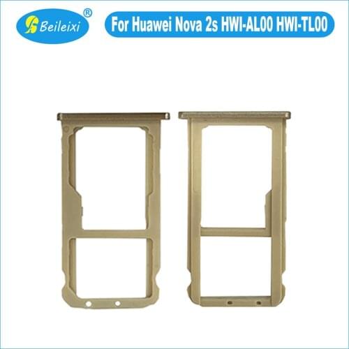 For Huawei Nova 2s HWI-AL00 HWI-TL00 SIM Card Tray Slot Holder Micro SD Card Adapter Socket Replacement Parts
