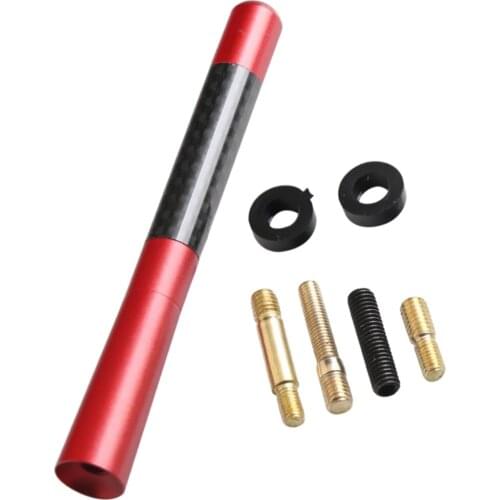 1 PCS Short Carbon Fiber Stubby Screw Type Aluminum AM/FM Radio antenna