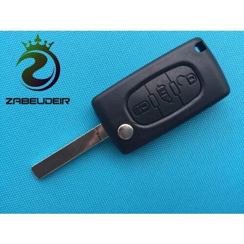 1pcs of new Replacement Key blank For Peugeot Expert Partner 3 Van Centre Button Remote Flip Key Fob Case shell blade no logo