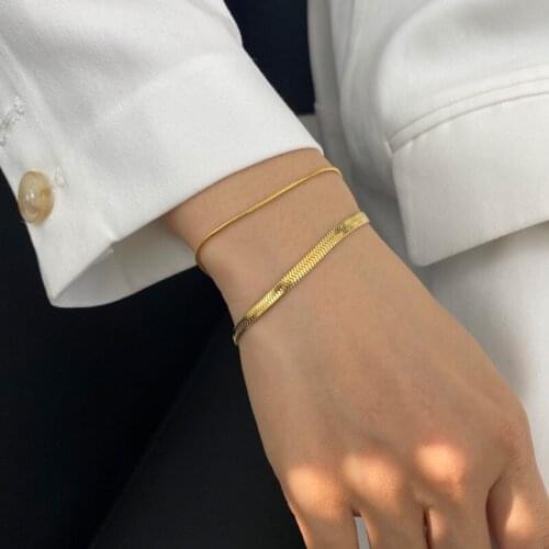 1PCS Charm Stainless Steel Snake Chain Bracelet for Women men Gold Color Link Bracelet Fashion Trendy Bohemian Jewelry Gifts