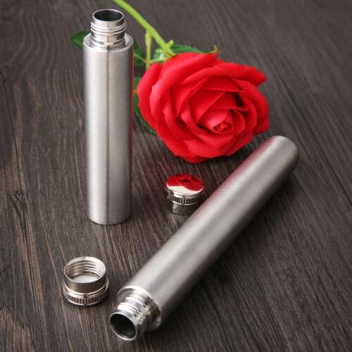 1Pcs Portable Picnic Stainless Steel 1/1.5 Oz Hip Flasks Polished Round Bottom Tubular Wine Pot Alcohol Wine Whisky Vodka Bottle