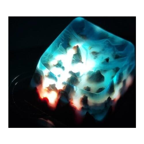 1pc Creativity Resin Keycap For Gaming Mechanical Keyboard Snow Mountain Key Cap Handmade Personalized Keycap