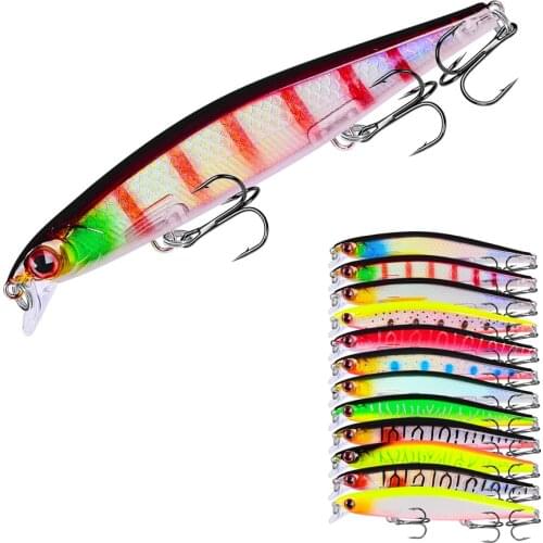 1pcs Wobblers Jerkbait 22 Colors 110mm 13g Hard Bait Minnow Crank Fishing lures Crankbait Bass #6 Sharp Hooks With 3D Eyes