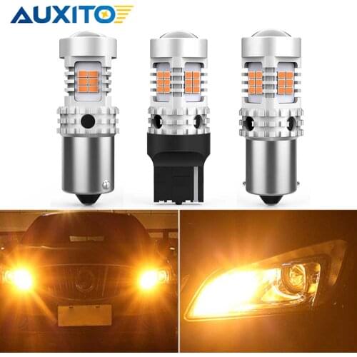 2x T20 LED No Hyper Flash W21W WY21W 7440 7444NA Turn Signal Light Bulbs Canbus Error Free 23smd 2000lumen Amber Yellow