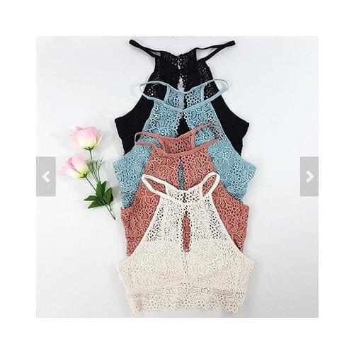 2017 new fashion sleeveless o-neck hollow out Summer Women Casual Halter Tank Tops Vest Blouse Sleeveless Crop Tops LOT