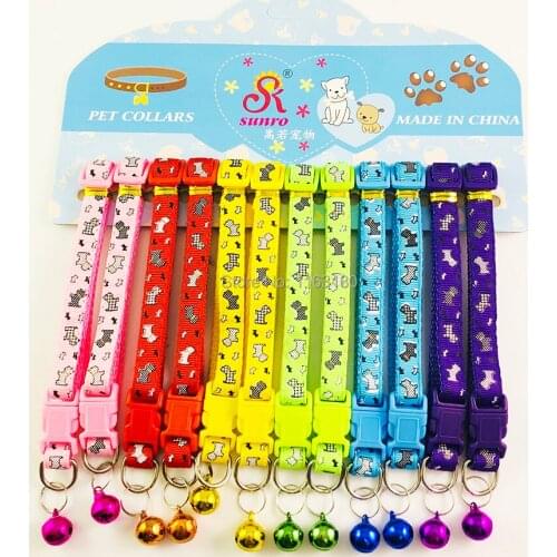 24 pcs/lot Dog Cat Collar Cat Pet Bow Tie With Bell Necktie Cute Collar Pet Accessories Free Shipping