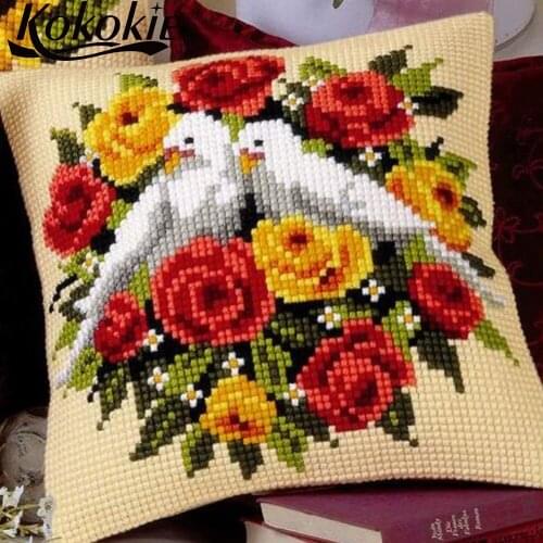 3d embriodered mats cross stitch pillow handicraft embroidery yarn needlework kits craft kits for adults decorative pillowcase