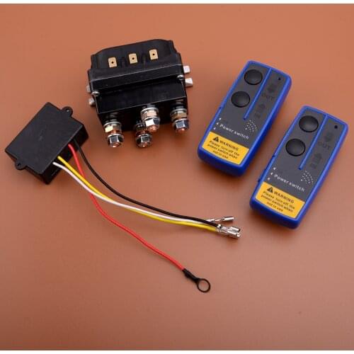 4Pcs/Set Universal Auto Contactor Winch Control Solenoid Twin Wireless Remote Recovery 10Hz-200Hz 60-100 Per min 12V 500A