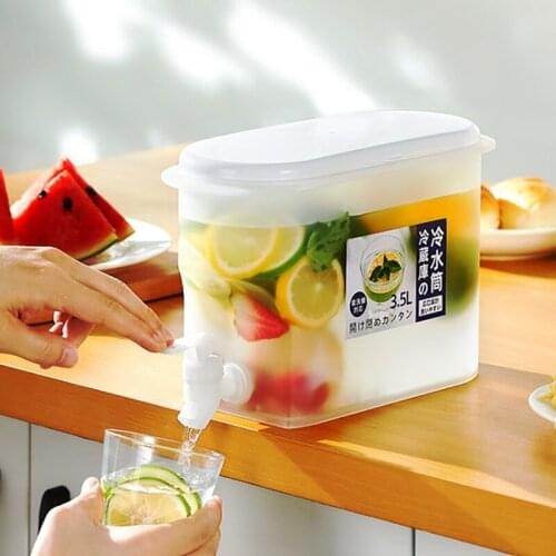 4000ML Drinkware Refrigerator Kettle with Faucet Cold Juice Lemonade Water Bottle Tank Bucket Container Drink Beverage Dispenser