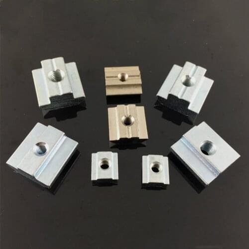 HOT 10 pcs M3 M4 M5 M6 M8 M10 T Block Square nuts T-Track Sliding Hammer Nut for Fastener Aluminum Profile 2020 3030 4040 4545