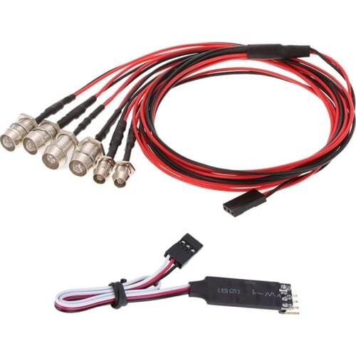 6 LED Light Kit 2 White 2 Red 2 Blue with 3CH Lamp Control Panel for 1/10 1/8 Traxxas TRX4 HSP Axial SCX10 D90 RC Car