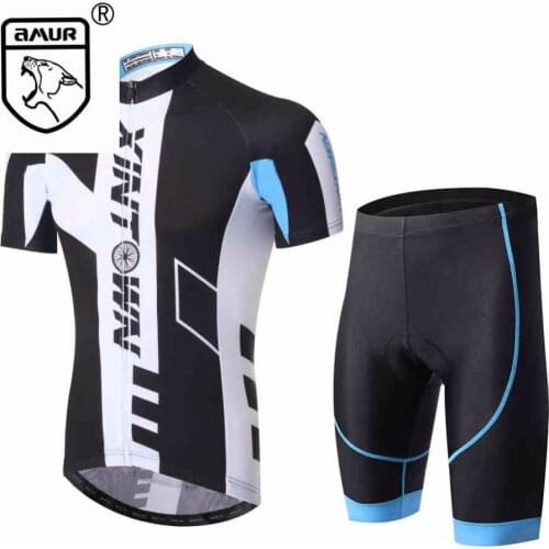 Amur Leopard Mens Cycling Jersey Set Tops Shorts Maillot Ciclismo Short Sleeve with Cycling Shorts Bicycle Kits