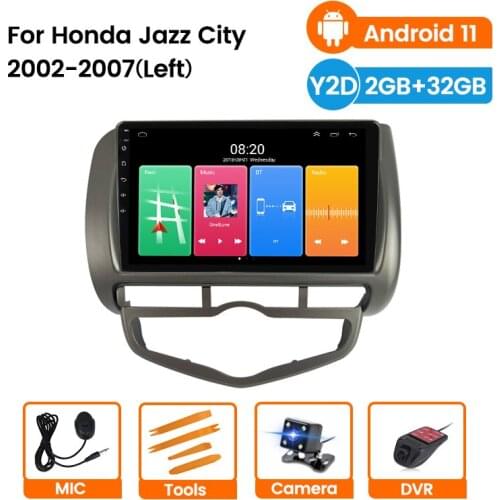 Android 11 Car Radio For HONDA JAZZ City 2002-2004 2005 2006 2007 Navigation GPS Multimedia Player Stereo DVD Headunit WIFI SWC