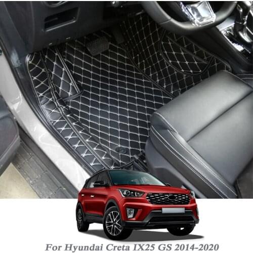 Car Styling PU Leather Floor Mat For Hyundai Creta IX25 GS 2014-2020 LHD Auto Foot Pad Carpet Warterproof Cover Accessories