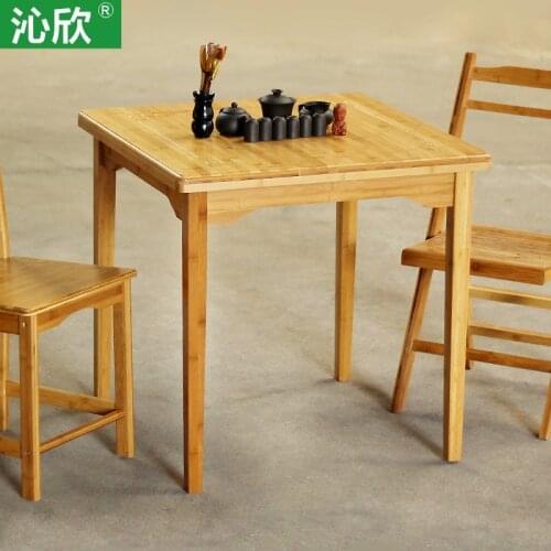 Qin Yan bamboo large square table wood dining table minimalist modern home-fashion simple four small dining table son