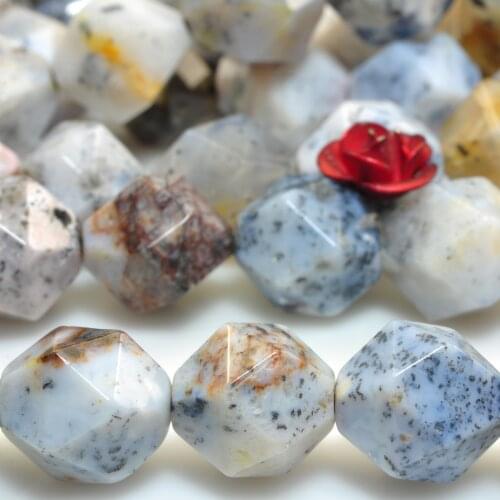 Natural Dendritic Opal Star Cut Faceted Nugget Loose Beads Wholesale Gemstone Semi Precious Stone Bracelet Diy Jewelry Making