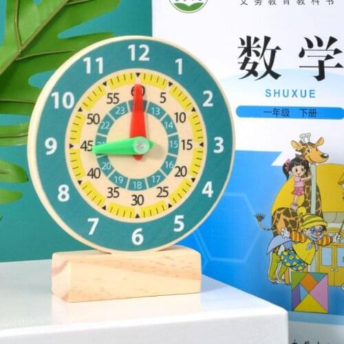 Montessori Early Education Childrens Clock Teaching Aid Wooden Clock Student Mathematics Textbook Teaching Aids Clock Model Toy