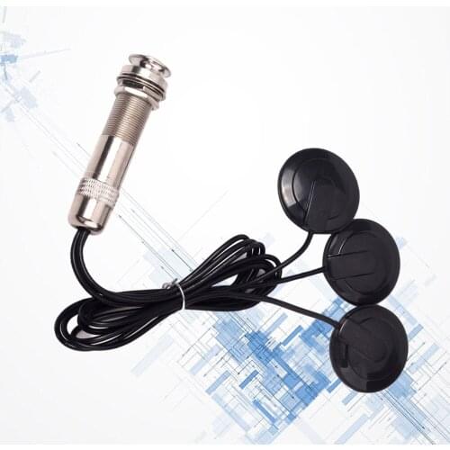 Black 3 Sensor Transducer Piezo Microphone Pickup Single Track 6.35mm Jack for Acoustic Guitar GMB610
