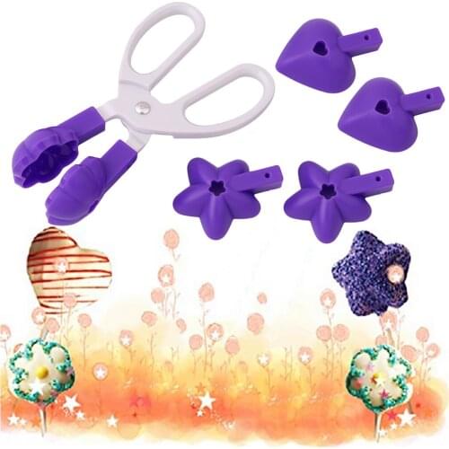 Baking Mold Three-In-One Lollipop Cake Mold Clip Multi-Function Chocolate Cake Clip Love Heart Five-Pointed Star Baking Tools